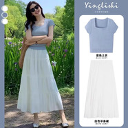純邇夏季時(shí)尚雪紡連衣裙套裝女2025新款女裝碎花小個(gè)子夏天提花氣質(zhì)裙 8652套裝 2XL
