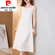 皮爾卡丹（pierre cardin）吊帶連衣裙女夏裝2025新款雪紡無(wú)袖背心裙大碼寬松內搭打底長(cháng)裙子 白色 XL