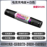 索愛SH19 游戲電腦音箱電競音響臺式家用藍牙無線超重低音炮桌面 白色電競充電版