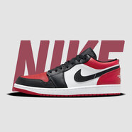 耐克（NIKE）【潮】Air Jordan aj1板鞋男女情侶款低幫耐磨透氣休閑運(yùn)動(dòng)籃球鞋 553560/553558-612 黑紅 女款GS 35.5