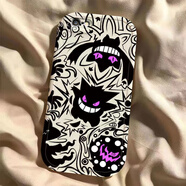 幽靈耿鬼蘋(píng)果6s/7/8plus手機(jī)殼新款iPhoneXR全包防摔XSmax外殼5SE 古董白【深紫眼耿鬼】單殼 iPhone X