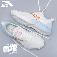 安踏（ANTA）女鞋運動(dòng)鞋子女夏秋季軟底皮網(wǎng)面鞋跑步鞋輕便減震慢跑鞋休閑鞋 象牙白/鮮亮橙/幻景藍 37.5