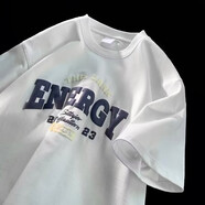 南極人短袖T恤男夏季薄款字母印花休閑t恤打底港風(fēng)學(xué)生寬松圓領(lǐng)半袖上衣 白色 L