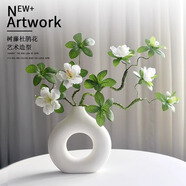 草木鮮生仿真綠植梔子花室內(nèi)客廳餐桌裝飾仿生花干花束仿真花假花擺設(shè)擺件