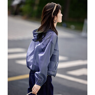尚靜外套女夏季新款女裝輕休閑拼接戶外輕薄短外套抽繩大口袋遮陽上衣