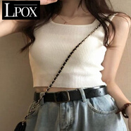 LPOX不規(guī)則設(shè)計(jì)感毛衣內(nèi)搭打底衫女秋冬高級(jí)感修身顯瘦欲針織衫上衣 891白色 XL [建議（110-120斤）