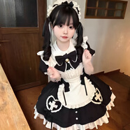 何佳功MVP女仆裝Cosplay裙甜美可愛洛麗塔Lolita軟妹收腰連衣裙袖圍裙優(yōu) 套裝(送圍裙蝴蝶結(jié)) S