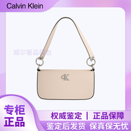 Calvin Klein通勤簡(jiǎn)約金屬字母拉鏈腋下法棍包 混合材質(zhì) 單肩包 女款 情人禮物 DH3237 280 杏仁黃色