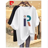 皮爾卡丹（pierre cardin）蝙蝠衫夏季寬松T恤胖m妹大尺碼女裝短袖純棉韓版遮肚子中長(zhǎng)款上衣 白色 M