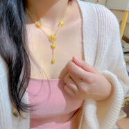 瑞諾黃金一往情深項(xiàng)鏈女足金花絲金巢鎖骨鏈生日生日禮物送女友 項(xiàng)鏈禮盒包裝定金