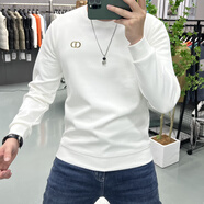 Airmiuu國際一線(xiàn)品牌潮牌長(cháng)袖衛衣2025歐洲站秋冬新款男潮牌長(cháng)袖體恤修身 CCDD白色 加厚 （禮盒包裝） 2XL （145-160）