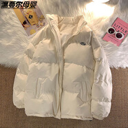 溫蔓爾大童羽絨服女12-15歲新款寬松版羽絨棉服短款面包服棉襖加厚外套1 米白色 165 S 建議70100斤