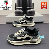 西域駱駝國潮復古青年厚底阿甘鞋男士2025時(shí)尚潮流輕便百搭運動(dòng)休閑鞋 黑色【春秋款】 Y8323C-駱駝官方 39