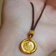 京佳胖東來(lái)同款五帝錢(qián)項鏈黃金色五帝幣黃財神流蘇復古風(fēng)轉運珠五路財 黃財神咖繩項鏈