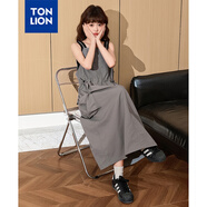 唐獅（TonLion）2025夏女休閑百搭背帶連衣裙