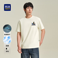 海瀾之家（HLA）短袖t恤男裝春夏季軒轅小將聯(lián)名圓領(lǐng)卡通印花涼感上衣服男士T恤衫 HNTBJ2J095A本白95 S /165建議57-62kg