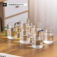 喜碧（Scybe）感輕奢玻璃杯家用客廳耐熱水杯泡茶杯牛奶杯喝水杯子套裝待客 6色杯/6只