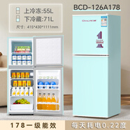 長城彩色復古懷舊小冰箱家用小型租房雙開門迷你高顏值奶油風網(wǎng)紅歐式一級省電節(jié)能靜音宿舍公寓辦公室 美式BCD-126L雙門baby藍