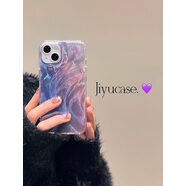 賽茲半透漸變紫色適用于三星S24ultra手機殼s9+羽毛紋s23plus鐳射s22 羽毛紋光油-透明-半透漸變紫色+ 三星GalaxyS10+
