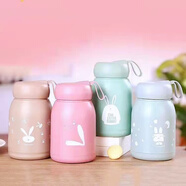 美克杰雙層萌兔大肚玻璃杯女士高顏值新款水杯辦公室上班族簡約喝 藍(lán)色