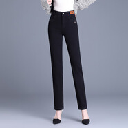 EASTFH2025年秋款長(cháng)款修身時(shí)尚牛仔小腳褲高腰休閑時(shí)髦水洗休閑打底褲 黑色 M