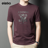 愛(ài)登堡Edenbo短袖T恤男士圓領(lǐng)抗菌酒紅色3XL(185/100A)