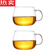 德國進口品質耐熱玻璃水壺大容量泡茶壺冷水壺果汁壺水杯商用家用 2個圓潤杯300ml