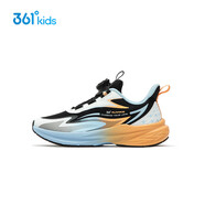 361°門(mén)店款童鞋兒童全皮面跑鞋男童運動(dòng)鞋子秋冬季中大童學(xué)生跑步鞋 碳黑/361度白/雪青藍色 35