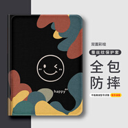 小寸心聯(lián)想M10保護(hù)殼10.3英寸平板套聯(lián)想啟天K10防摔蠶絲紋三擋調(diào)節(jié)書本款帶筆槽可愛卡通 【無筆槽-微笑黑】 聯(lián)想啟天K10-10.3英寸