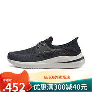 斯凱奇（Skechers）Skechers斯凱奇男鞋新款男士一腳蹬輕便閃穿鞋輕便透氣復古運動(dòng)鞋 巧克力色/黑色/210606-CHBK 4025.5cm 28.5