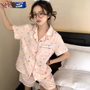 俞兆林可愛卡通貓波點睡衣女夏季舒適透氣可外穿家居服