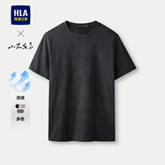 HLA海瀾之家短袖T恤男25新款涼感短袖男夏季HNTBW2J021A 黑色花紋BT S 165/84A推薦114~124斤