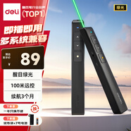 得力（deli）綠光激光筆 百米遠(yuǎn)控翻頁筆演講筆 PPT翻頁筆 投影筆激光翻頁筆無線演示翻頁器 黑色2802G