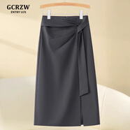GCRZW高端灰色開叉半身裙女春秋2025新款設(shè)計感氣質(zhì)中長款西裝a字裙 灰色 【高檔氣質(zhì)款】 M /27 建議95-105斤