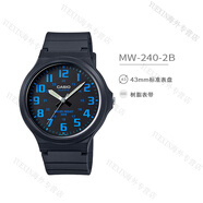 卡西歐（CASIO）手表ins風(fēng)喬妹網(wǎng)紅小黑表男女學(xué)生手表情侶款MQ24-7B MW-240-2B 指針帶夜光
