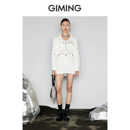 GIMING【商場同款】設計師品牌冬季新款時尚簡約低腰A字防曬短裙 白色 XS