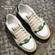 洛克華菲（Rock Fairwhale）新款男鞋英倫風(fēng)情侶款透氣男女板鞋鏤空運動(dòng)休閑鞋百搭女鞋子 網(wǎng)孔綠色 36 美女