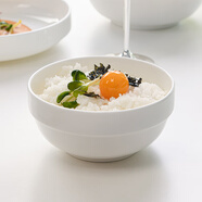 骨瓷米飯碗家用防燙護(hù)邊碗純白面碗陶瓷湯碗高顏值釉下彩陶瓷碗 4.5英寸飯碗2個(gè)