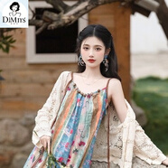堤姆斯云南旅游穿搭女裝波西米亞連衣裙外搭海邊度假扎染裙子夏季套裝裙 鏤空開(kāi)衫(單件) 商場(chǎng)同款 M 建議【95-105斤】 商場(chǎng)同款
