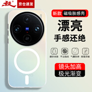 暴走適用vivox100pro手機殼 VIVO X100Pro保護套 MagSafe磁吸硅膠軟邊磨砂膚感半透鐳射漸變防摔殼