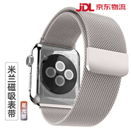 澳顏萊適用于華強北S8S9S10Ultra2iwatchS7表帶444549mm金屬磁吸不銹鋼黑手鏈男女復(fù)刻 星光色【米蘭鋼帶】 【44/45/49MM】表盤通用