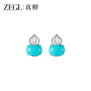ZEGL真柳福祿葫蘆系列綠松石耳釘大氣耳環(huán)輕奢高級感女生日禮物送閨蜜 綠松石耳釘