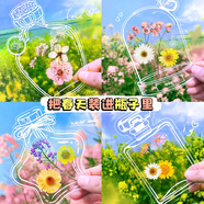 米礫干花書簽手工制作diy壓花透明花朵書簽植物標本塑封膜自制樹葉兒童幼兒園收集春天標本創(chuàng)意鮮花瓣
