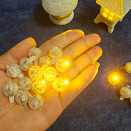 智多嫂小燈迷你燈珠小燈泡LED發(fā)光球造景燈模型玩具氛圍燈小彩燈紐扣燈 小圓球燈【暖黃色】10個(gè)裝