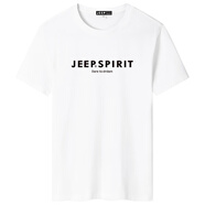 吉普（JEEP）品牌短袖t恤男夏季新款圓領(lǐng)寬松大碼男士打底衫半袖純棉體恤 9002/白 S