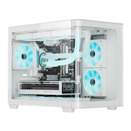長(cháng)城（Great Wall）視界S11W白色海景房機箱（曲面玻璃/M-ATX主板/垂直風(fēng)道/9風(fēng)扇位/360水冷位/雙分倉/5080顯卡）