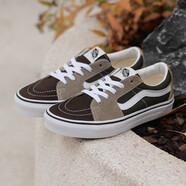 VANS范斯官方 SK8-Low質(zhì)感拼接綠棕復古帥氣板鞋 綠色/棕色 35 