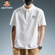 大嘴猴（paul frank）t恤男夏季純色短袖男士POLO衫上衣休閑透氣男裝 白色 M