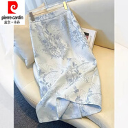 皮爾卡丹（pierre cardin）新中式國風(fēng)半身裙女夏季薄款高腰松緊氣質(zhì)春秋a字包臀提花中長裙 銀檳色 提花松緊腰半身裙 XL 建議115-125斤
