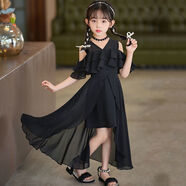 冠貿(mào)裴女童連衣裙夏裝新款2025洋氣小女孩雪紡長(zhǎng)裙過(guò)膝夏季沙灘 WK【V領(lǐng)雪紡連衣裙】紅色 S 160碼【適合75-90斤】